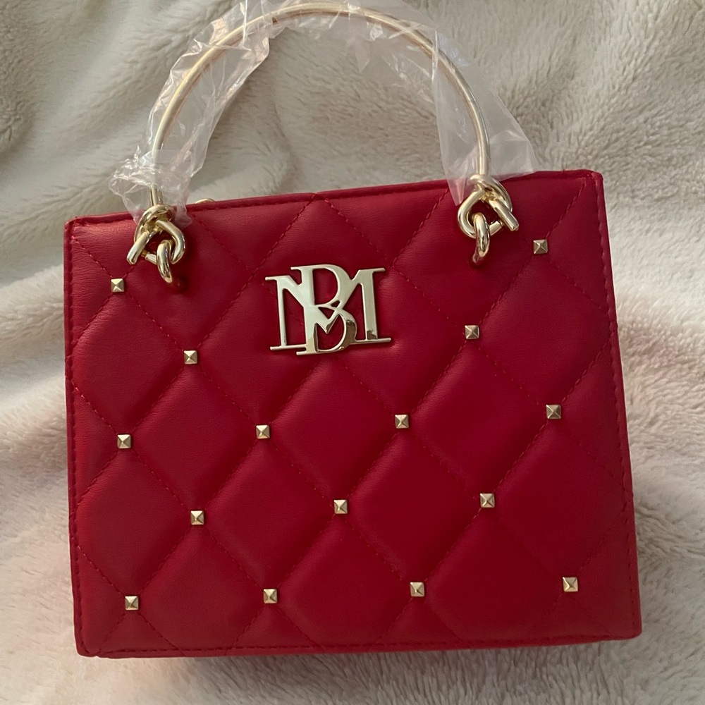 NWT Red quilted Badgley Mischka handbag
